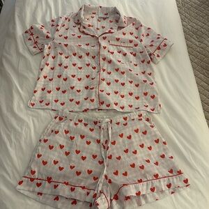 Heart pj set, never worn